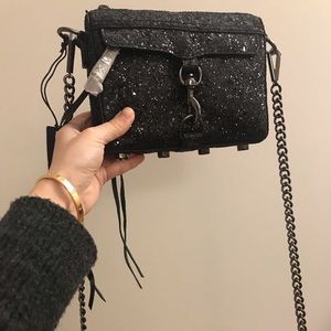 Rebecca Minkoff glittering black bag